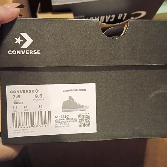 Converse Chuck Taylor Midrise Sneakers-Cargo/Truffle Sz 7.5 - Picture 9 of 11